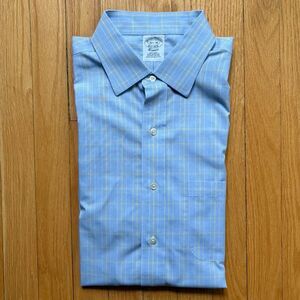 Brooks Brothers Men’s Long Sleeve Dress Shirt Non-Iron Classic Large Blue Plaid
